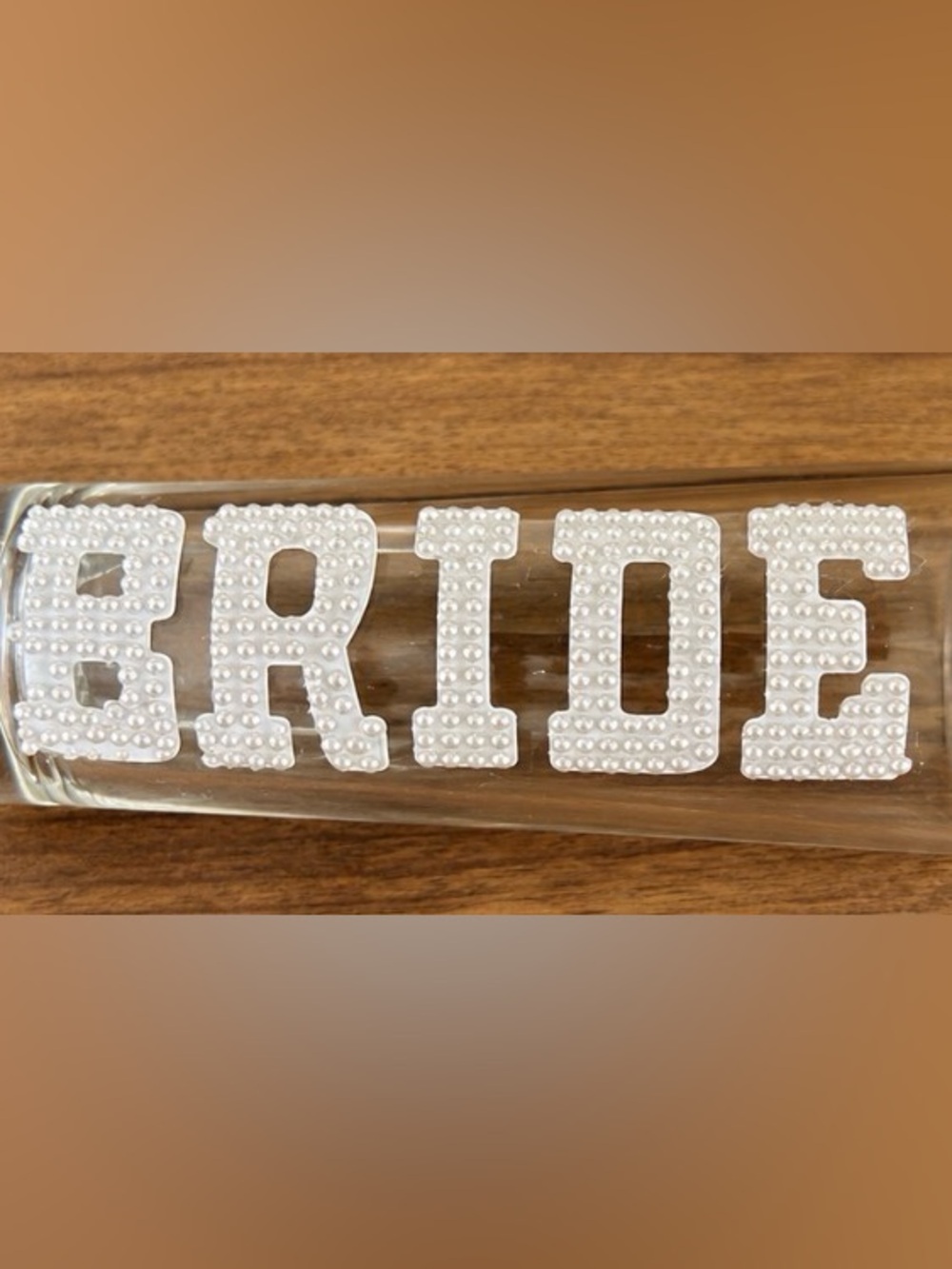 David's Bridal White Pearl-Bride Shit Glass-NEW